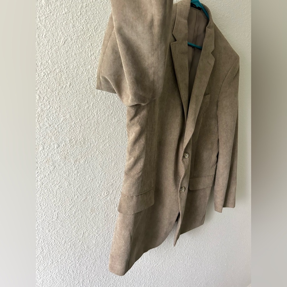 Pronto Uomo Tan Textured Blazer Sport Coat Mens Classic Button Front Jacket - Picture 2 of 10